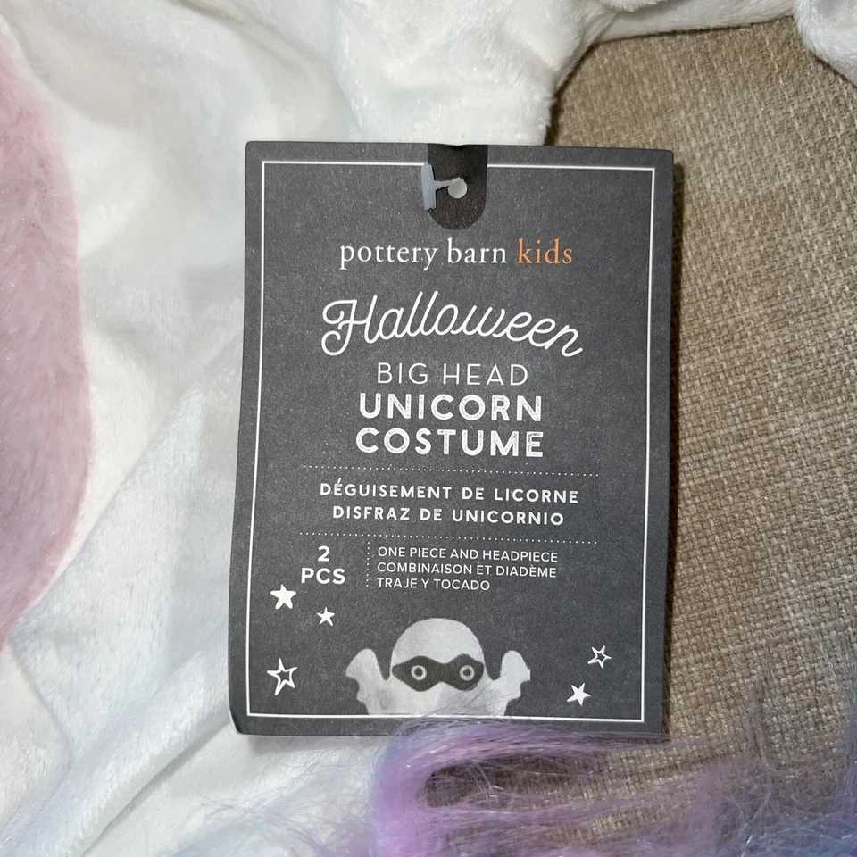 Disfraz de Halloween de unicornio de peluche Pottery Barn para niños talla 4 5 6 cabeza y parte superior Foto 2 de 4