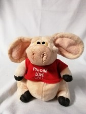 Vintage Piggin "LOVE YOU" 13cm High Plush Piggin Soft Toy, Excellent Condition.
