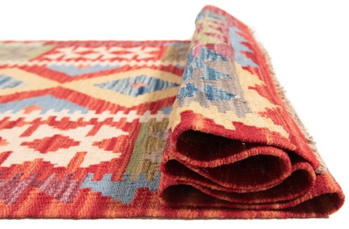 Kelim Afghan 200X78 Cm Handwoven Oriental Carpet Rug Runner - Picture 7 of 10