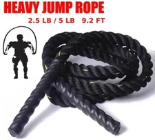 Heavy Weighted Battle Exercise Training Jump Rope Men Women Total Body Work Out