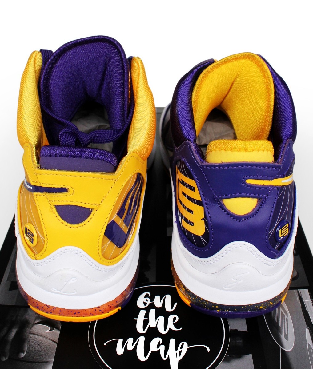 Nike Lebron 7 VII QS Media Day Lakers Yellow Purple UK 8 8.5