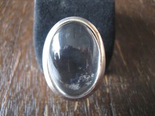 ausgefallener Bergkristall Ring Kuppel Lupenschliff 925er Silber NEU verstellbar