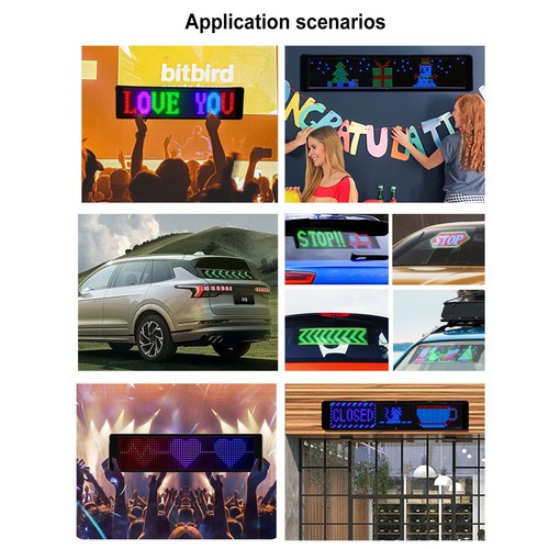 USB Car LED Rear Window Flexible Screen Picture Words For Car Shop Window Party - Picture 5 of 12
