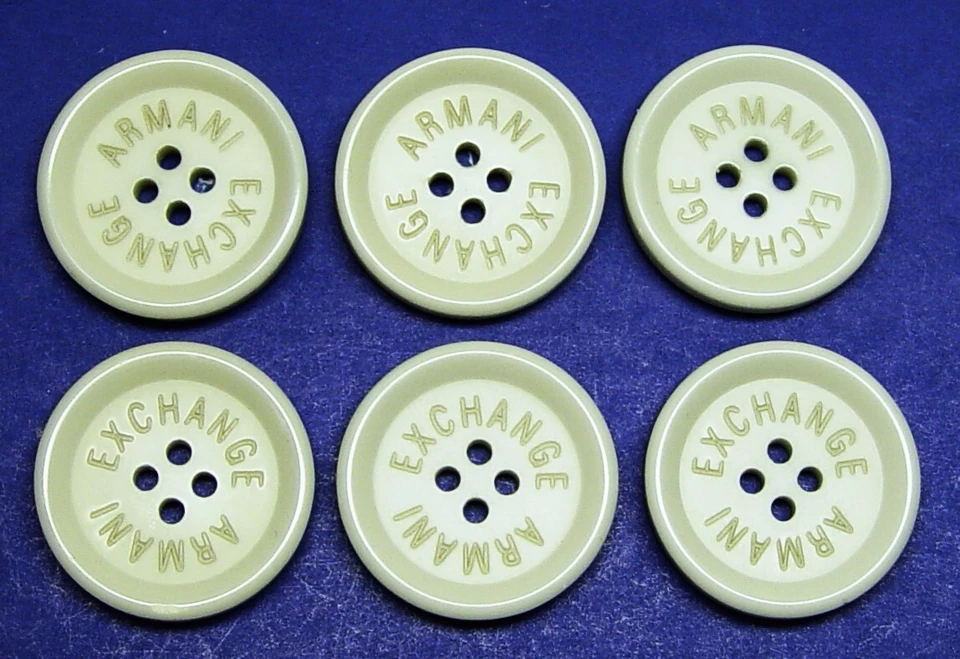 ARMANI EXCHANGE replacement buttons 6 signature inscription plastic Good Cond - Image 2 of 4