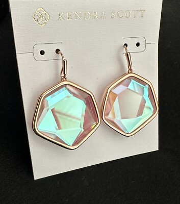 Kendra Scott Vanessa Rose Gold Dichroic Glass Drop Earrings