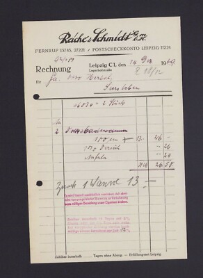 Leipzig, invoice 1929, Reiche & Schmidt GmbH