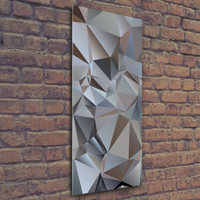 Wand-Bild Kunstdruck aus Hart-Glas Hochformat 50x125 Abstrakte Dreiecke