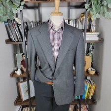 Chaps Ralph Lauren Men's Sport Coat Two Button Gray Virgin Wool Birds Eye 42R