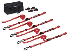SpeedStrap Heavy Duty 1″ Red Strap Cam-Lock Tie-Down Kit For Motorcycles