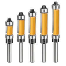Blade Length: 1'' (25.4mm), 1-1/4'' (31.8mm) Shank Flush Trim Router Bit Set