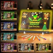 7-Color LED Drawing Board for Kids, 13.8"X9.8" Acrylic DIY Drawing Pad for Kids,