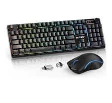 Wireless Gaming Keyboard and Mouse Combo LED Backlit Rechargeable 3800mAh Batter
