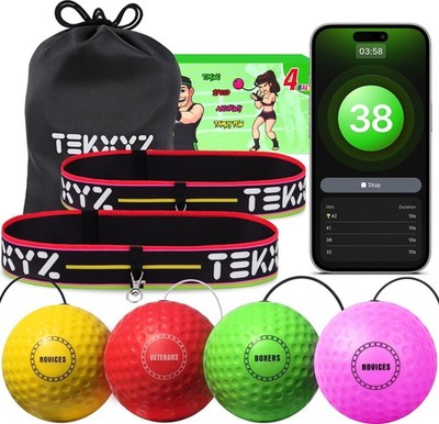 Reflexball Set 4 Stück Reaktionstraining Boxen Koordination Fitness Training Box
