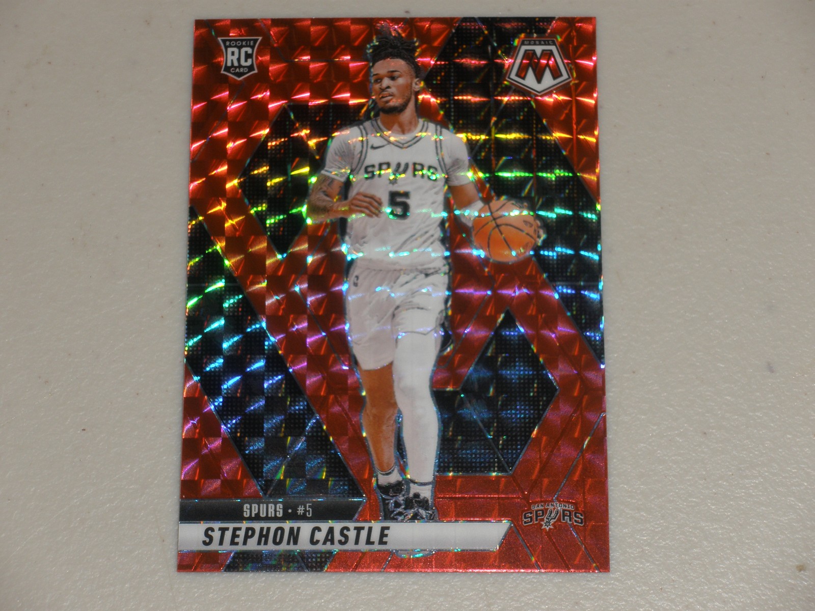 2024-25 Panini Mosaic Red Mosaic Prizm #236 Stephon Castle Rookie RC