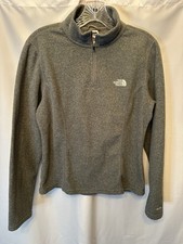 North Face TKA 100 Women s Size Medium Gray Fleece Pullover Quarter Zip