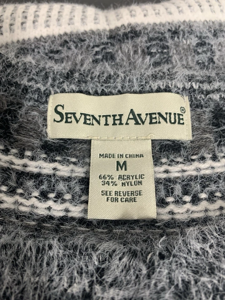 "Cárdigan suéter hasta la pantorrilla Seventh Avenue mediano difuso 42"" plumero acogedor" Foto 4 de 4