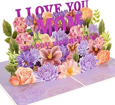 3D Pop Up Mothers Day Card for Mom   Beautiful Floral Happy Mother  s Day Gift Ca