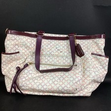 Coach Opt Art Diaper Bag CC Pink/Purple Coated Canvas w/Changing Pad G1068-15999