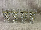 4 Vintage MCM Anchor Hocking “Bumblebee Tall Glass Tumblers” 16 oz- Made in USA