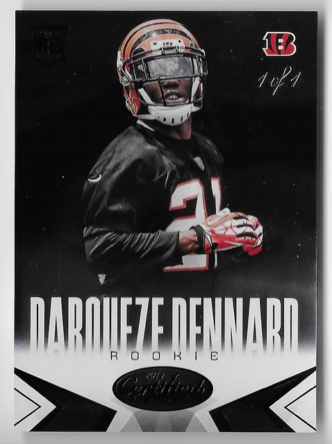 DARQUEZE DENNARD 2014 PANINI CERTIFIED ROOKIE MIRROR BLACK RC CARD #1/1!