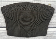 VINTAGE BLACK EMBROIDERED CLUTCH PURSE EVENING BAG 29