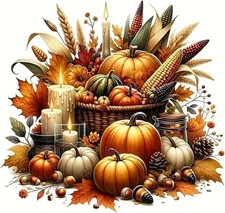 5D Autumn Maple Diamond Painting Kits for Adults Beginner,DIY PumpkinDiamond Art