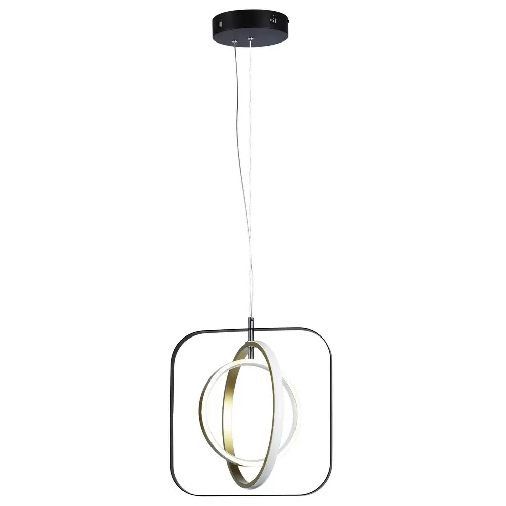 Lámpara de techo Meridian negro y oro 30W blanco frío 6500K Aigostar