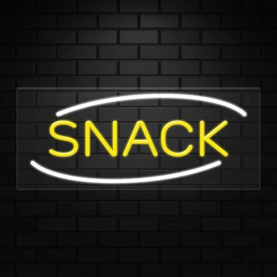Snacks Sign for Business Displays | LED Flex Neon | 32''W x 13''H x 1''D