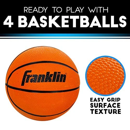 Juego de aro de baloncesto doble interior Franklin Sports - 4 pelotas de baloncesto - TEAL Foto 4 de 4