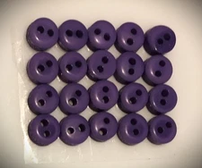  1/4" Tiny Round Two Hole Purple Buttons (8 Colors Available) 6mm