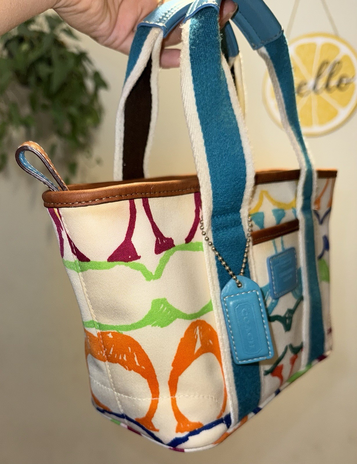 Coach 2004 Scribble Mini Hampton Tote Handbag Vin… - image 6