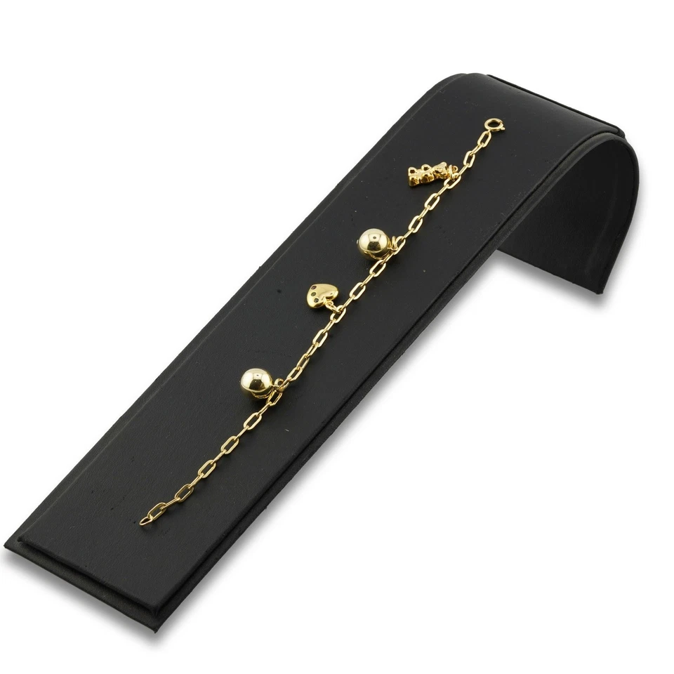 Charm Anker Gold Armband 333 8 Kt Gelbgold Teddy Herz Kugel Design Wert 650,- - Bild 4 von 4