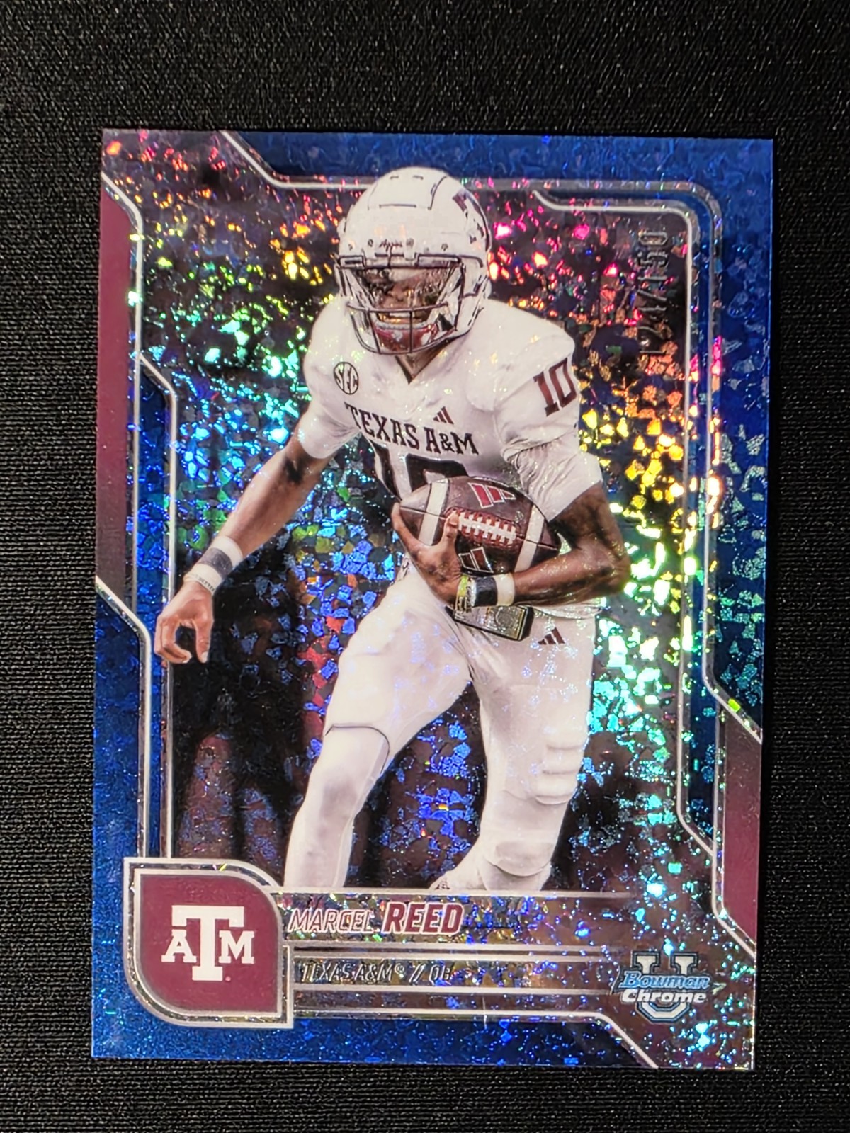 2025 Bowman Chrome U Marcel Reed Blue Mini Diamond Refractor /150 #133 AGGIES