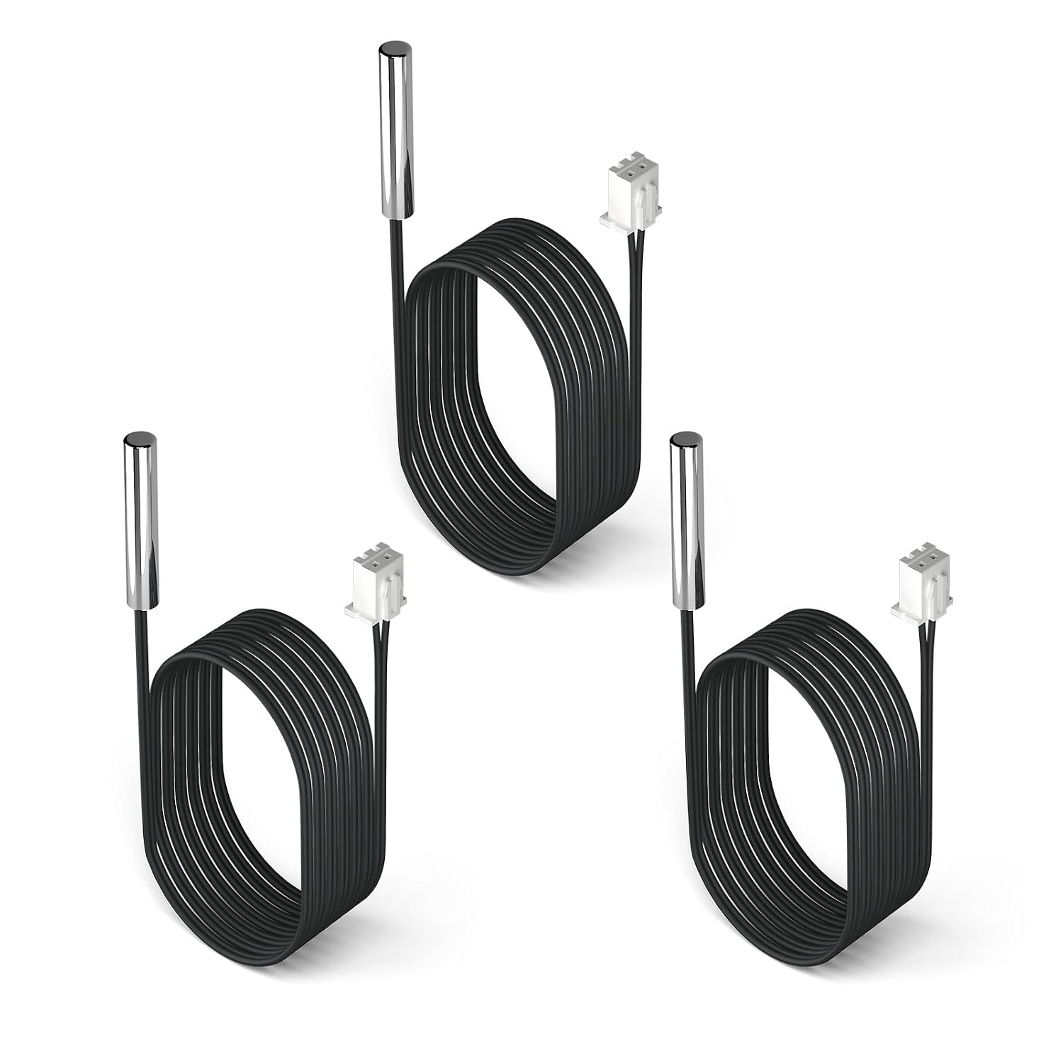 DROK 10K Temperature Sensor Probe 3Pcs, 1 Meter Waterproof Temp Sensor Probe