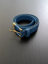 J. Crew Dress Belt Women's Thin 3/4" Wide Blue Leather Size XS