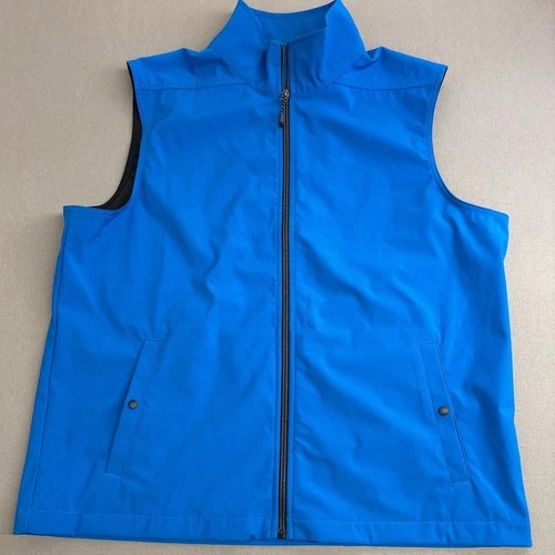 Trimark Mens Royal Blue Softshell Full Zip Vest Presidents Club XL 12504 - product listing photo