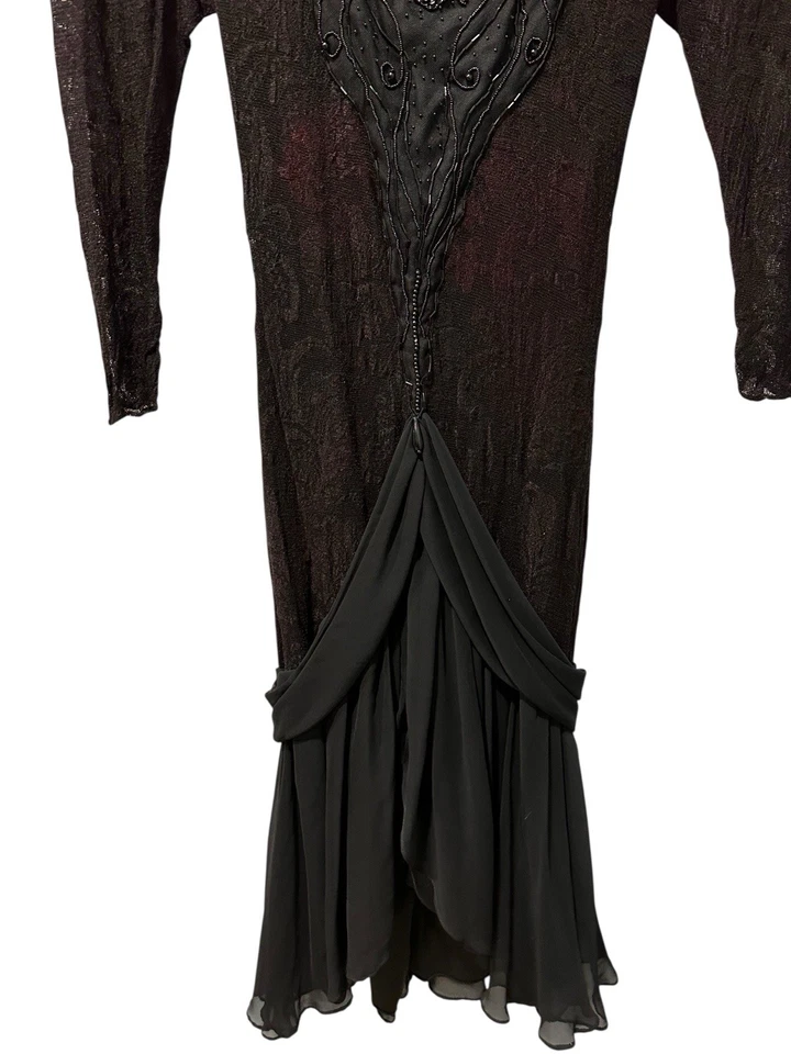 VTG SEXY Dress 13/14 Climax Karen Okada Howard ELVIRA HALLOWEEN BLACK K2 Stretch - Image 2 of 4