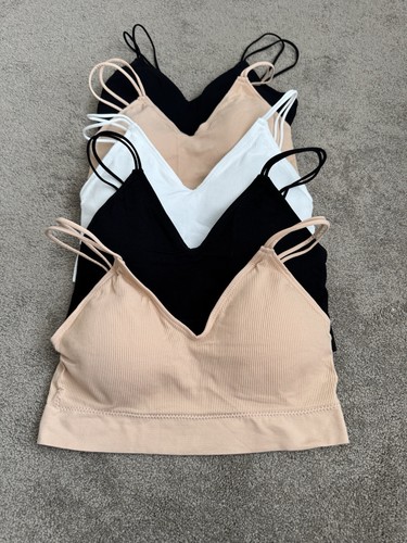 Neu BQTQ gepolsterte Damen-Bralettes 5er-Pack Camisole, UK-Größe XL