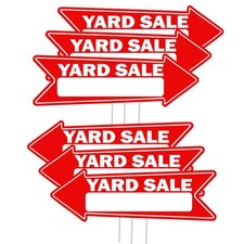 6 Piece Yard Sale Arrows - Yard Sign Double Sided With Stake 16 Inch By 5 Inc...