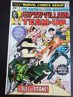 SUPER-VILLAIN TEAM-UP #4 MARVEL 1976 DR. DOOM SUB-MARINER EXCELLENT COND. 8.0 VF