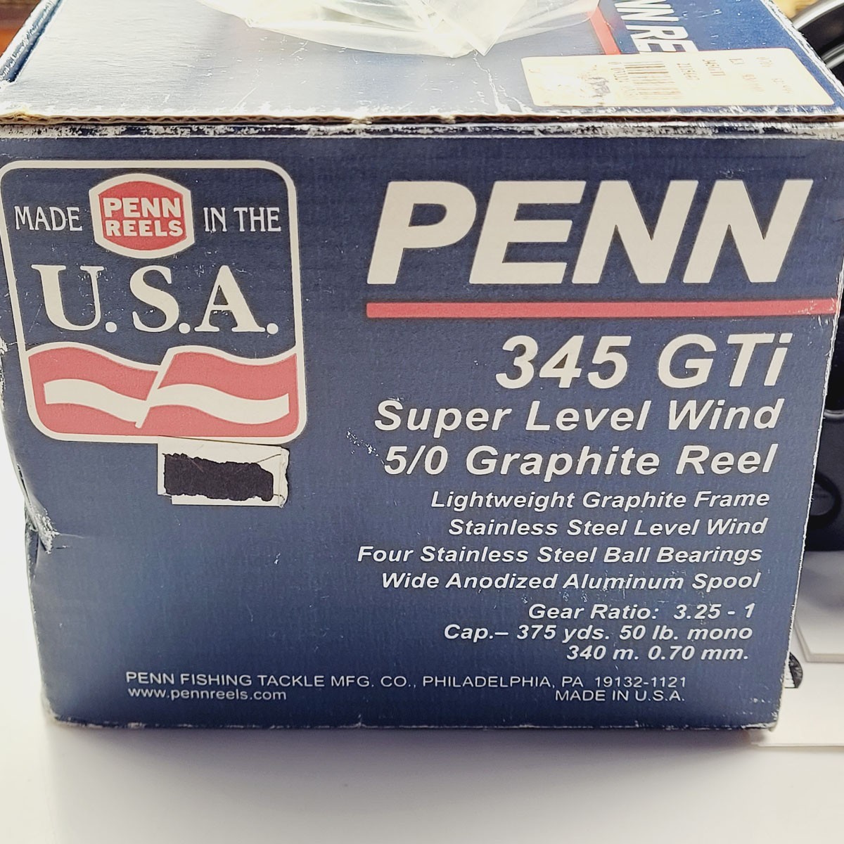 Penn 345GTi Levelwind Reel - NOS Boxed 345 GT NIB USA Black 5/0 LW