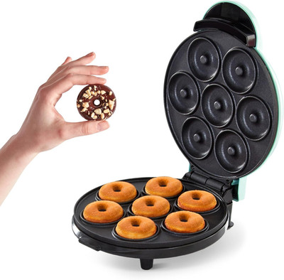 Mini Donut Maker 7 Donut Nonstick Dessert Machine Aqua