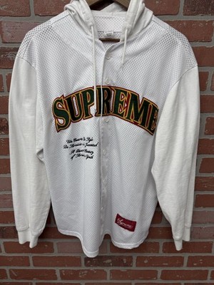 Supreme White Mesh Jersey Hoodie Size Medium 100% Authentic | eBay