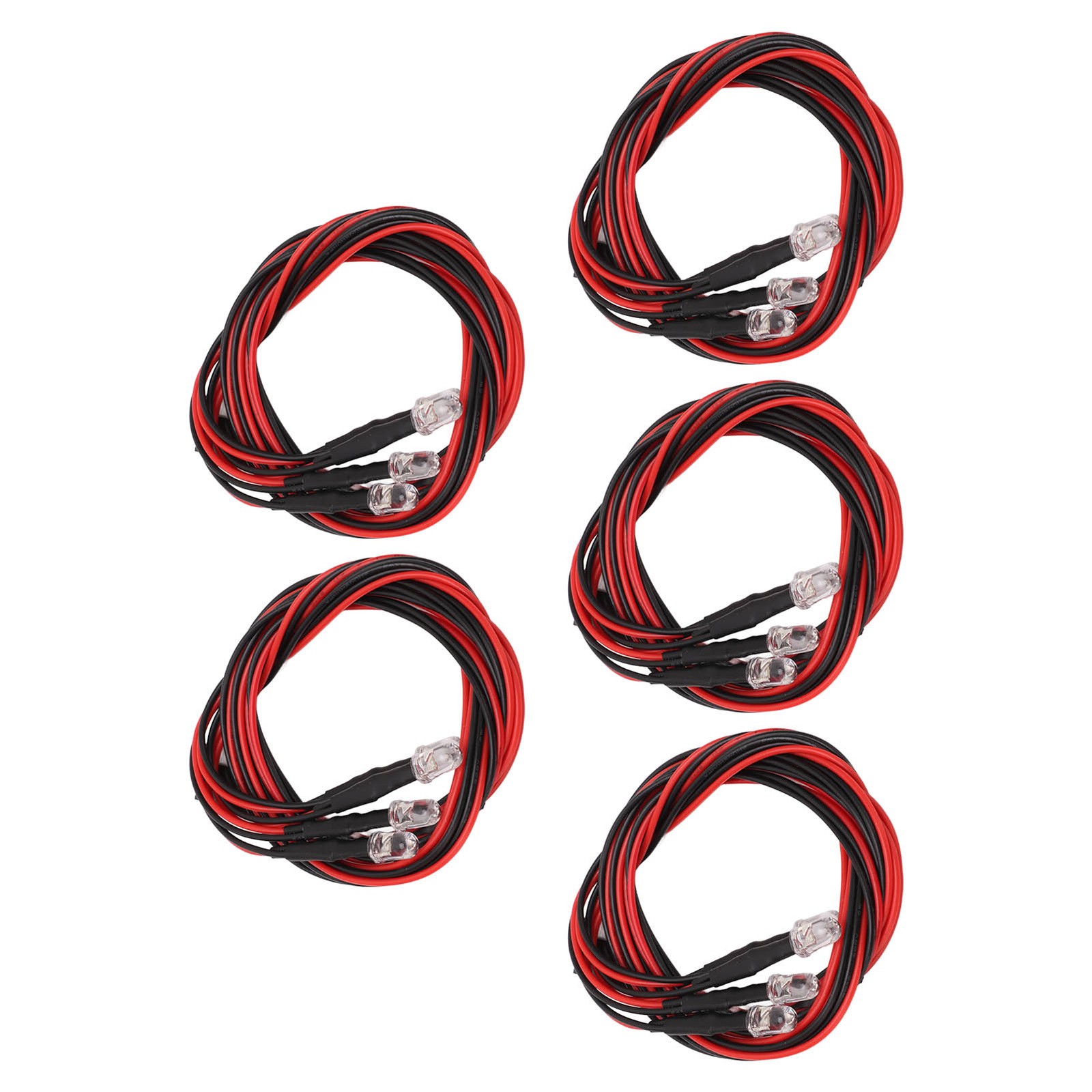 HOT 5 Sets 4 LED RC Car Light High Brightness Diameter 5mm White Red Light RC BA