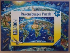 Ravensburger 13227 WORLD LANDMARKS MAP Children's 300 pc Jigsaw Puzzle COMPLETE