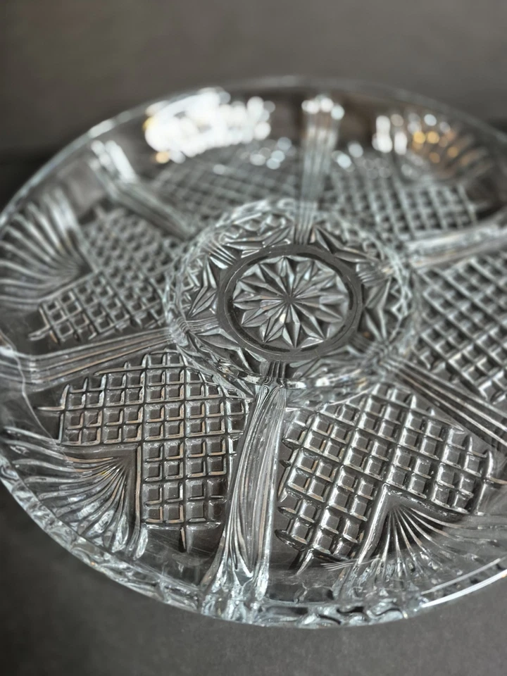 Bandeja de servir de cristal vintage Snchor Hocking "Star Of David" Foto 2 de 4