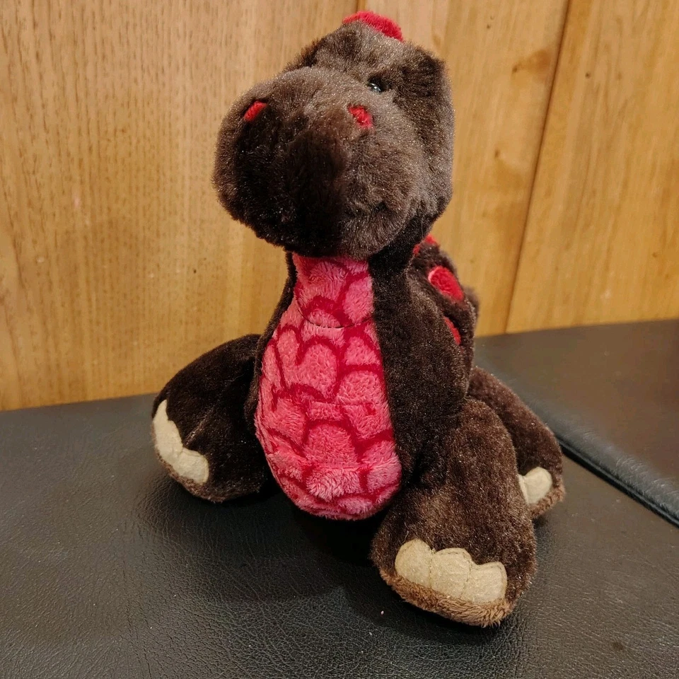 Webkinz Dinosaur Plush Brown Red 10" Standing Stuffed Ganz B55 - Image 3 of 4