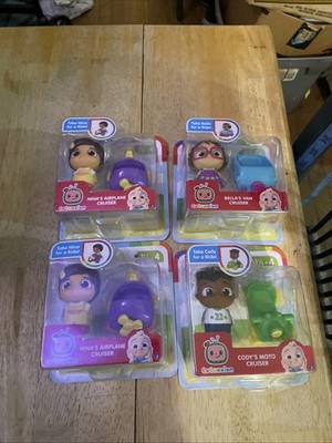 Lot of 4 Cocomelon Child Action Figures 2 Nina, Bellas & Cody w/Cruiser New