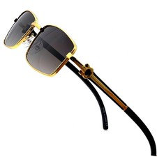 Men Sunglasses Square Classic Hip Hop Shades Buffs Wood Arms 80's 90's Retro New