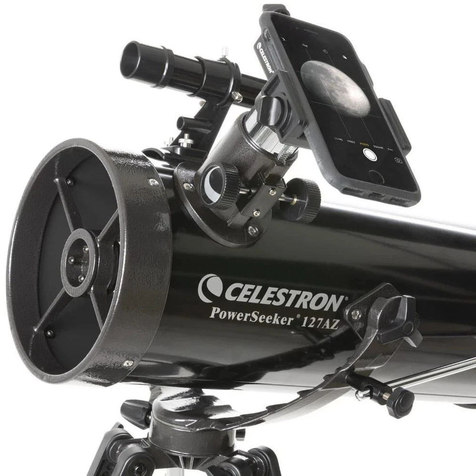 Celestron PowerSeeker 127AZ Telescope with Phone Adapter and Moon Filter - Image 2 of 4
